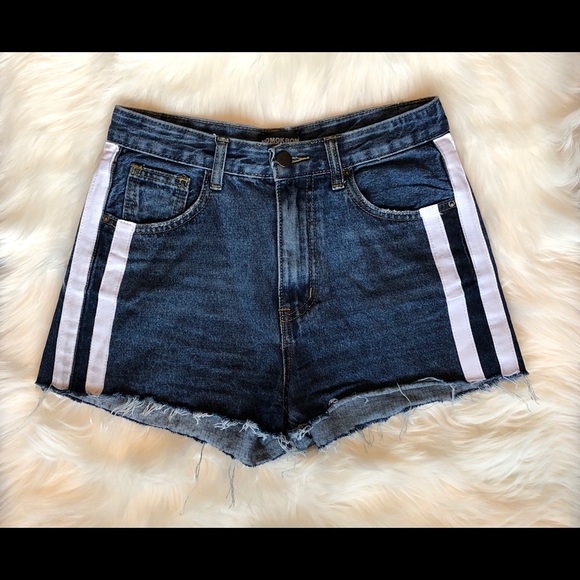 Momokrom High Waisted Ribbon Detail Cut Offs - Picture 2 of 7